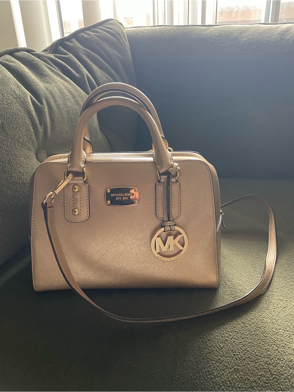 Michael Kors Metallic Gold Crossbody Satchel